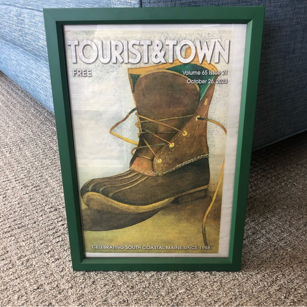 L.L. Bean Boot Art - Professionally Framed Print of front cover of Tourist&Town